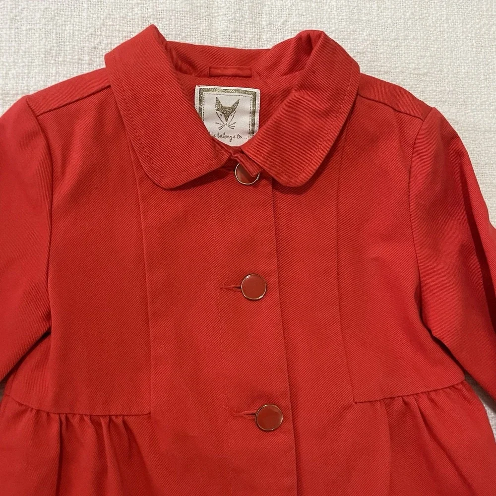 Gymboree Orange Red‎ Holidays Christmas Rain Jacket Girls Small 5/6 School